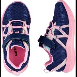 Carter's Hoppy Slip on Hook and Loop Light Weight Sneaker - blue & pink